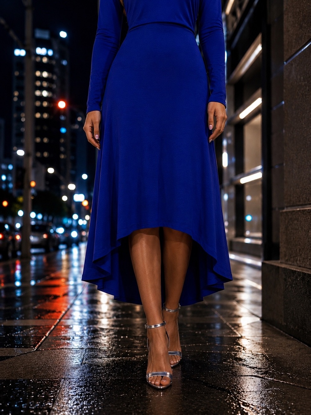 Poof! Royal Blue Long Sleeve Dress - Picture 5 of 5
